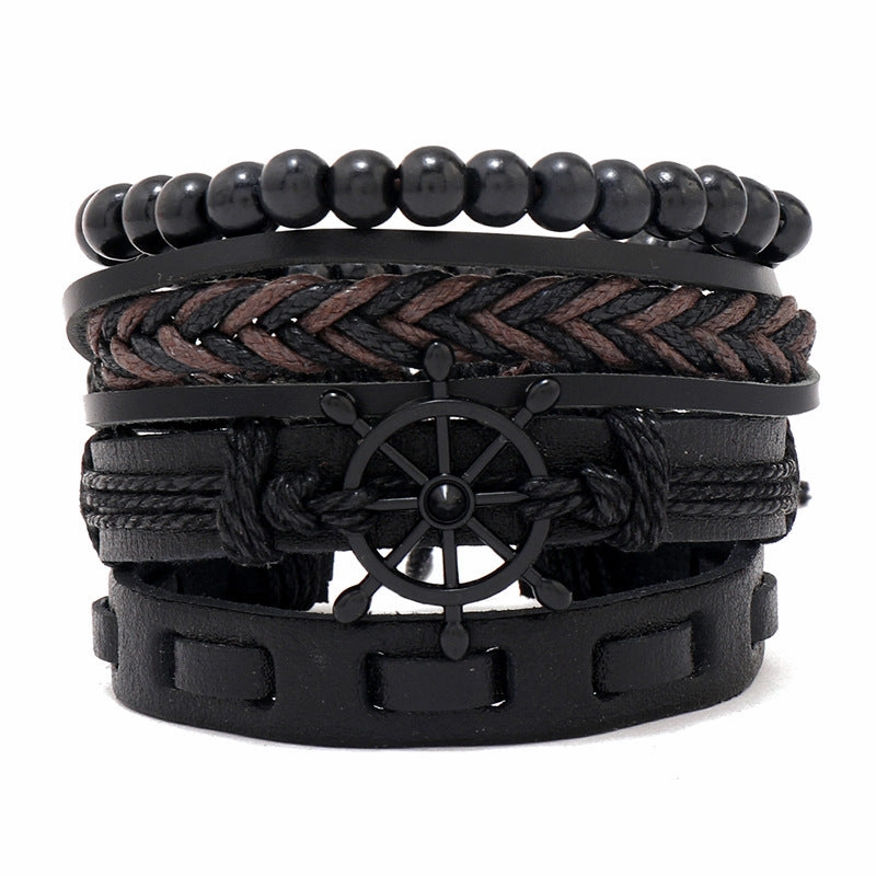 Wholesale Vintage Hand Made Leather Bracelet Set of Four