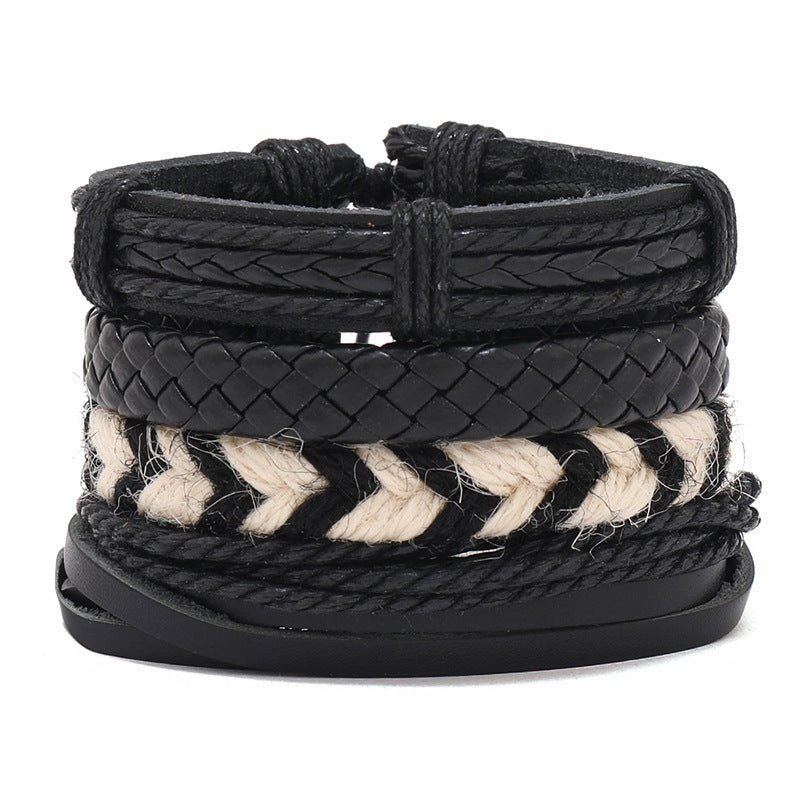 Wholesale Vintage Hand Made Leather Bracelet Set of Four