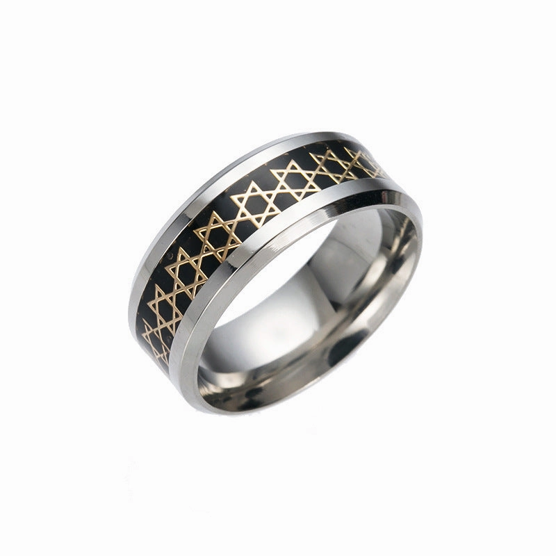 Wholesale Vintage Hollow Six-pointed Star Five-pointed Star 8mm Ring