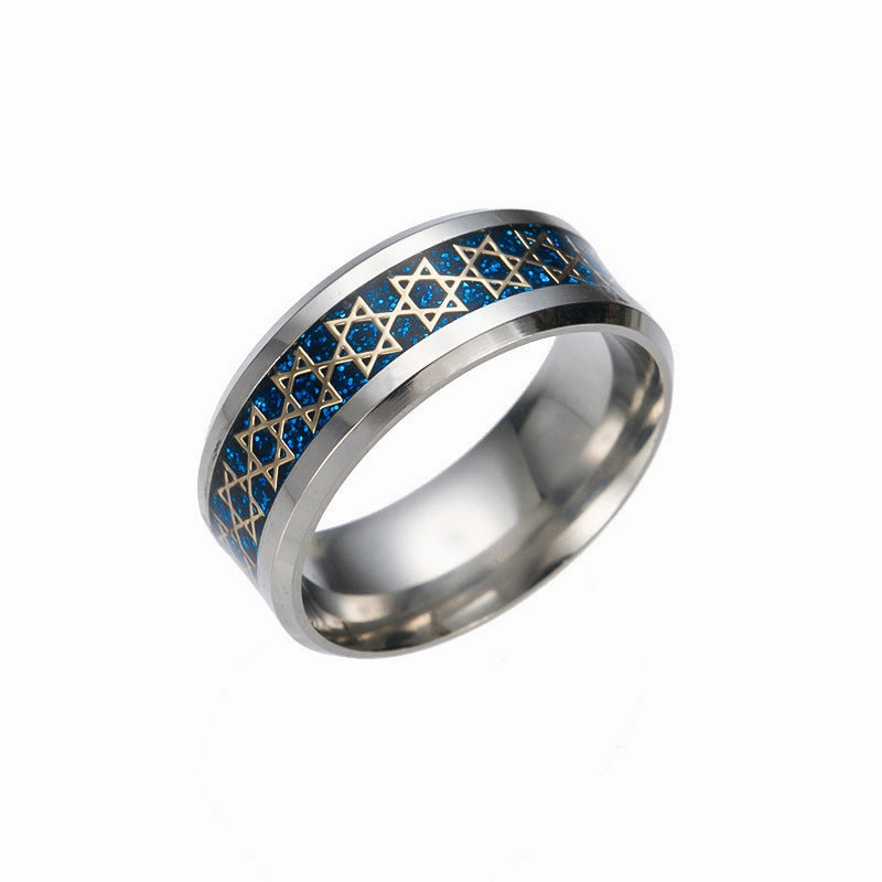 Wholesale Vintage Hollow Six-pointed Star Five-pointed Star 8mm Ring