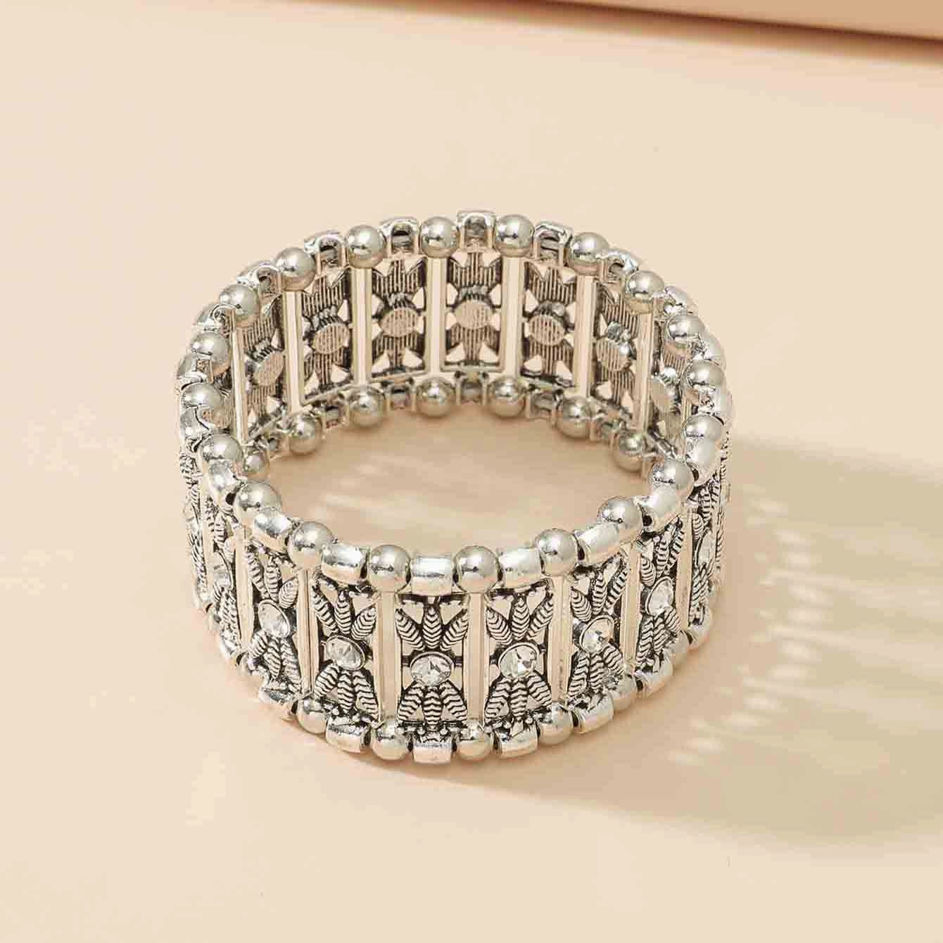 Wholesale Vintage Inlaid Resin Marquise Stretch Bracelet