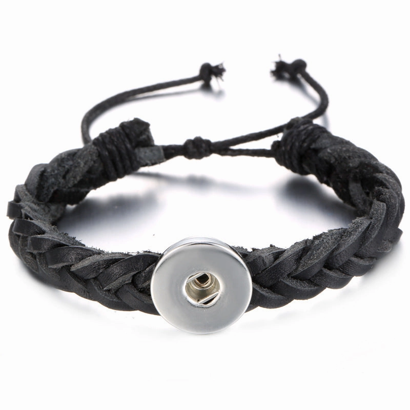 Wholesale Vintage Leather DIY Snap Bracelet
