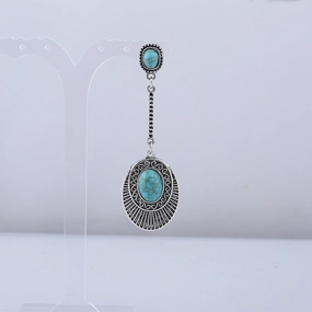 Wholesale Vintage Long Turquoise Alloy Ear Studs