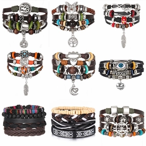 Wholesale Vintage Men's Leather Bracelet