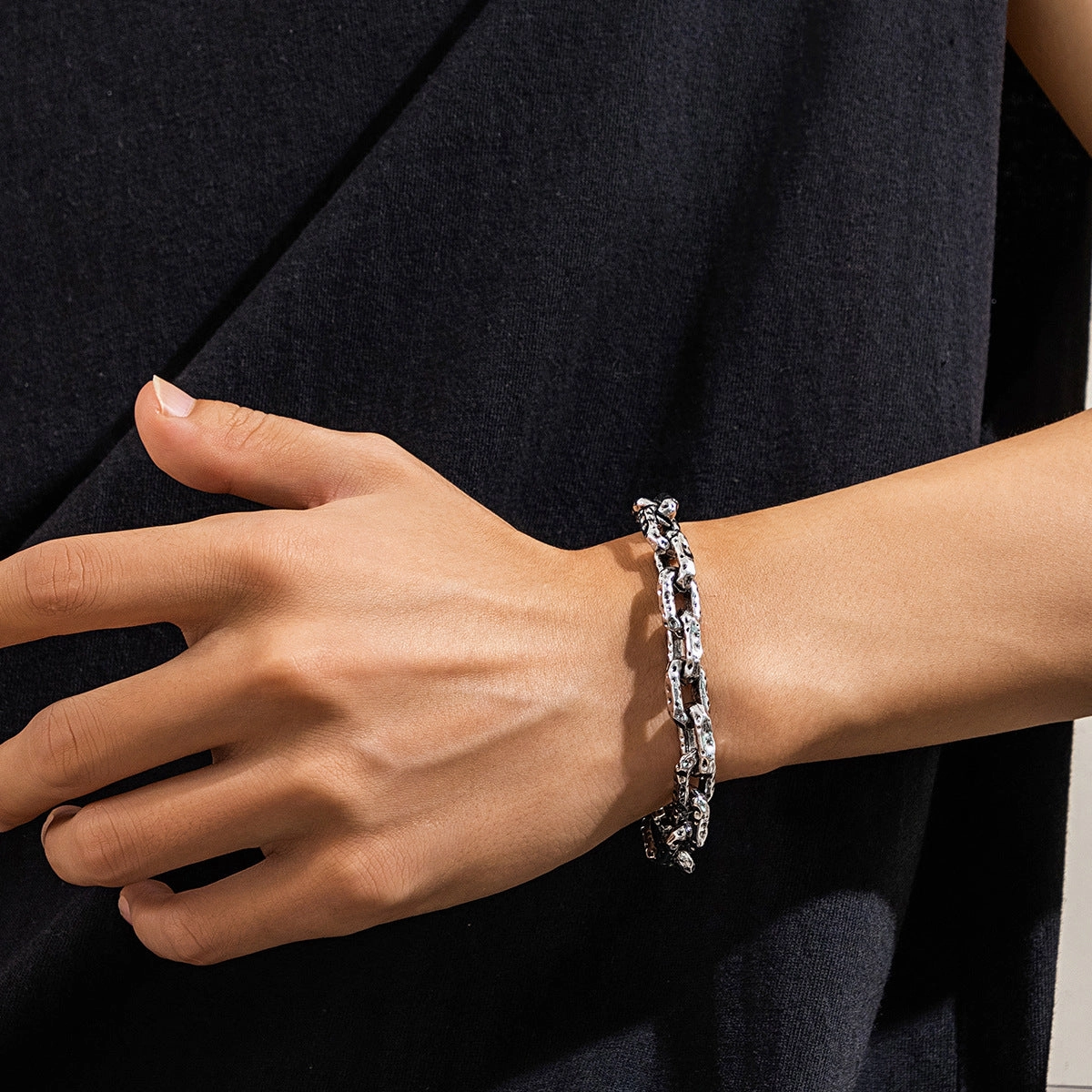 Wholesale Vintage Metal Men's Cross Hook Bracelet