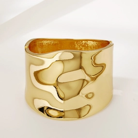 Wholesale Vintage Metal Wide Edge Gold Brushed Bracelet