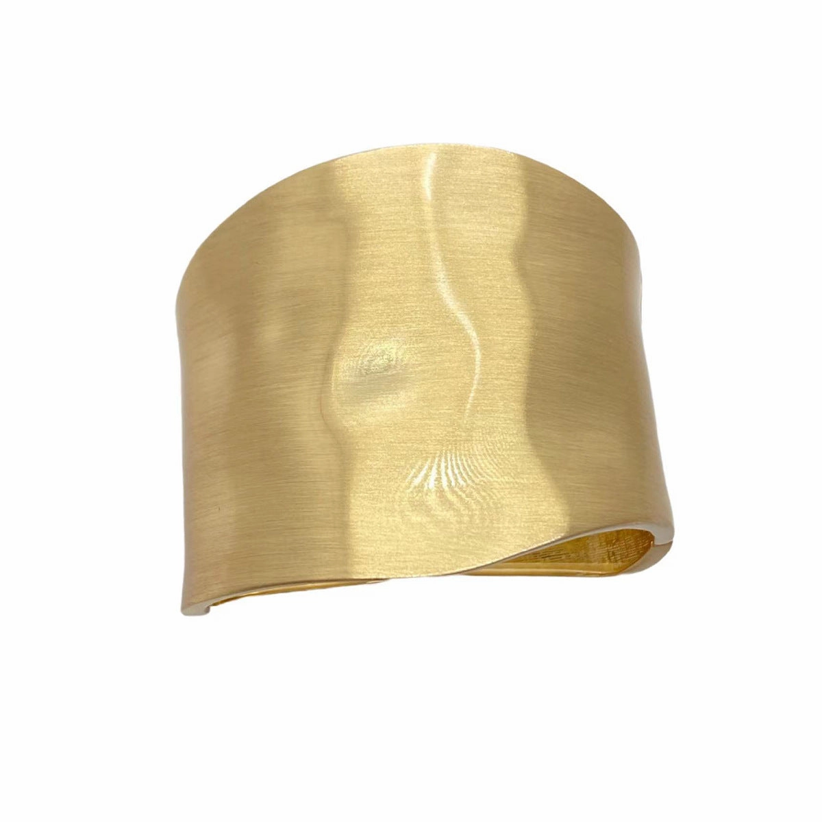Wholesale Vintage Metal Wide Edge Gold Brushed Bracelet