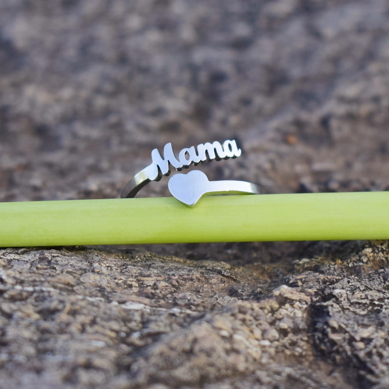 Wholesale Vintage Mother's Day Letter Heart Titanium steel Rings