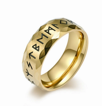 Wholesale Vintage Nordic Viking Rune Titanium Steel Ring