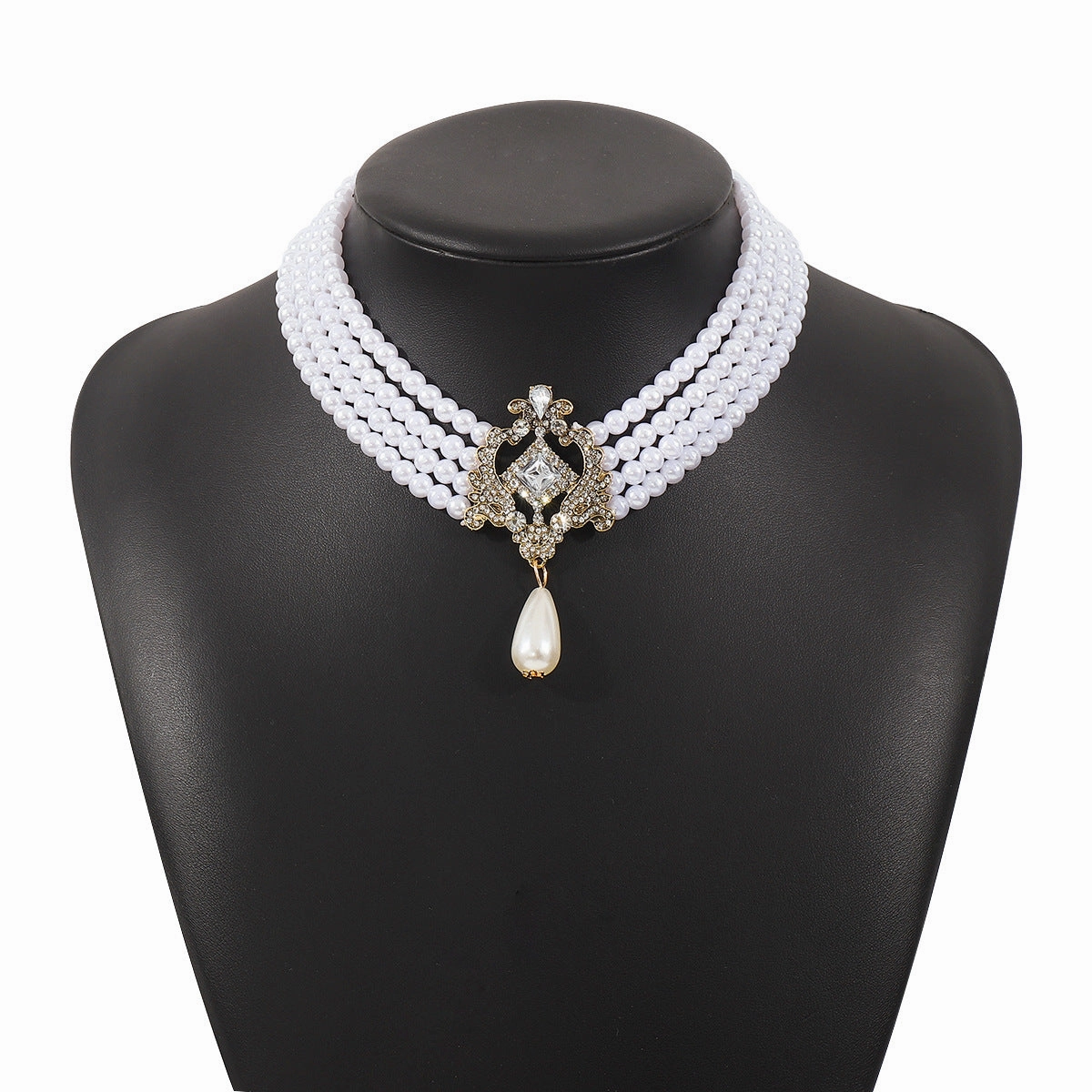 Wholesale Vintage Pearl Multi-layer Palace Style Necklace