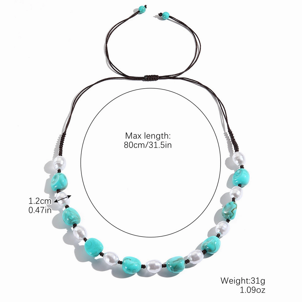 Wholesale Vintage Pearl Turquoise Handmade Beaded Necklace
