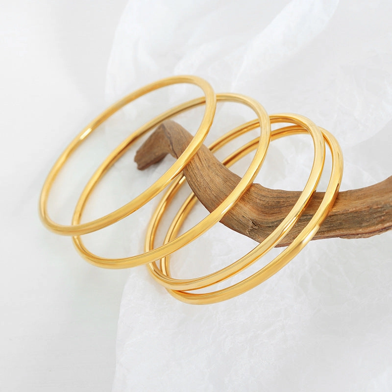 Wholesale Vintage Plain Ring Multi Size Circular Titanium Steel Bracelets