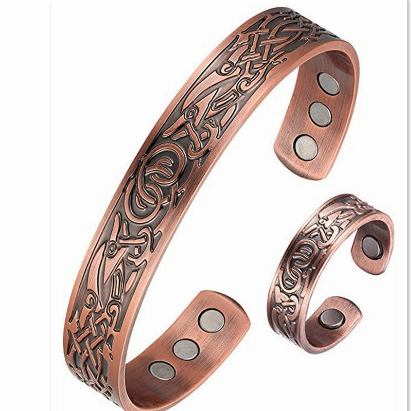 Wholesale Vintage Red Copper Magnet Simple Bracelet