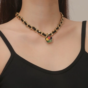 Wholesale Vintage Rose Pendant French Necklace