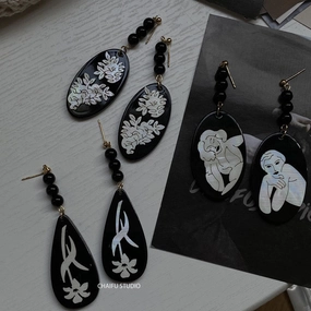 Wholesale Vintage Seashell Figure Acrylic Earrings