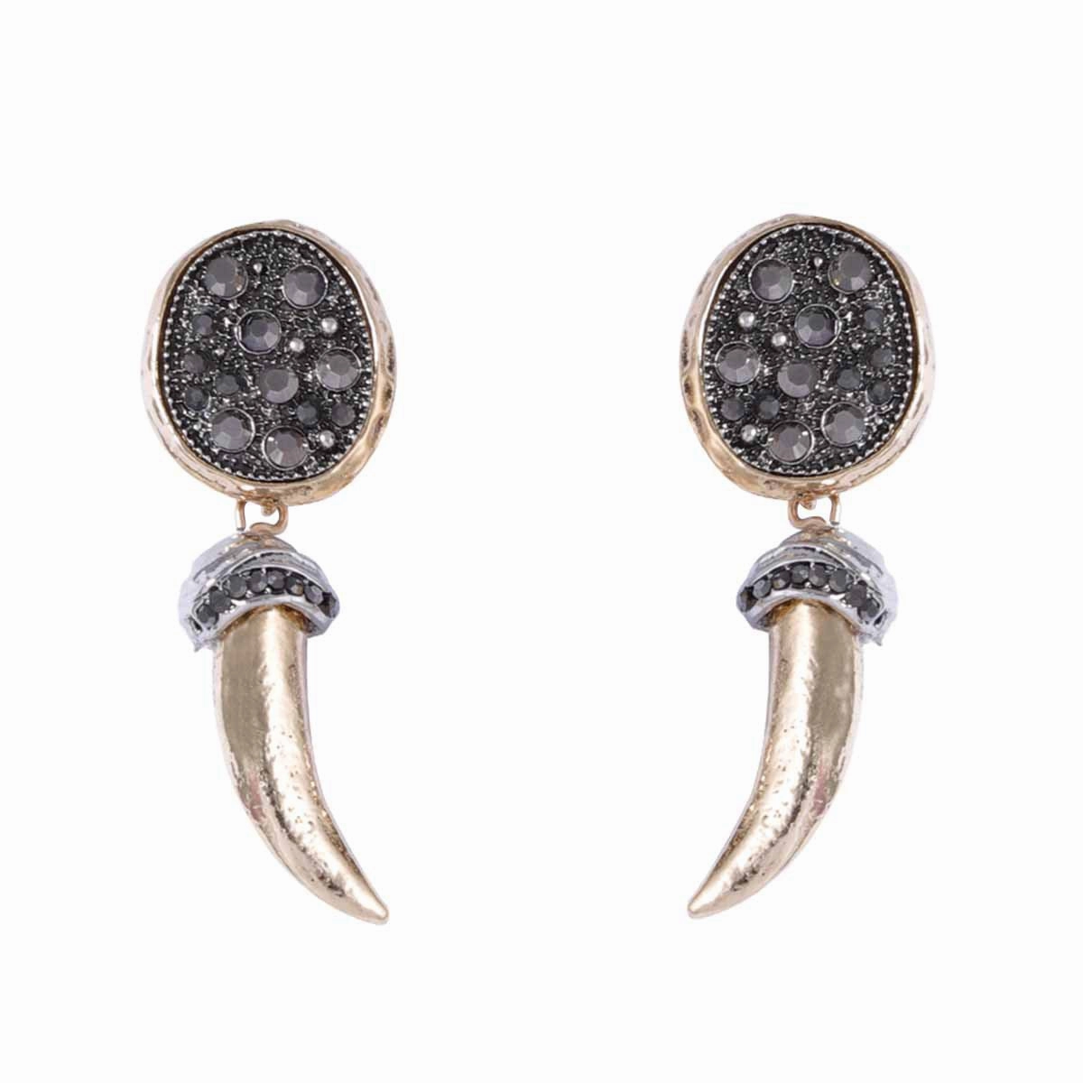 Wholesale Vintage shiny animal horn earrings