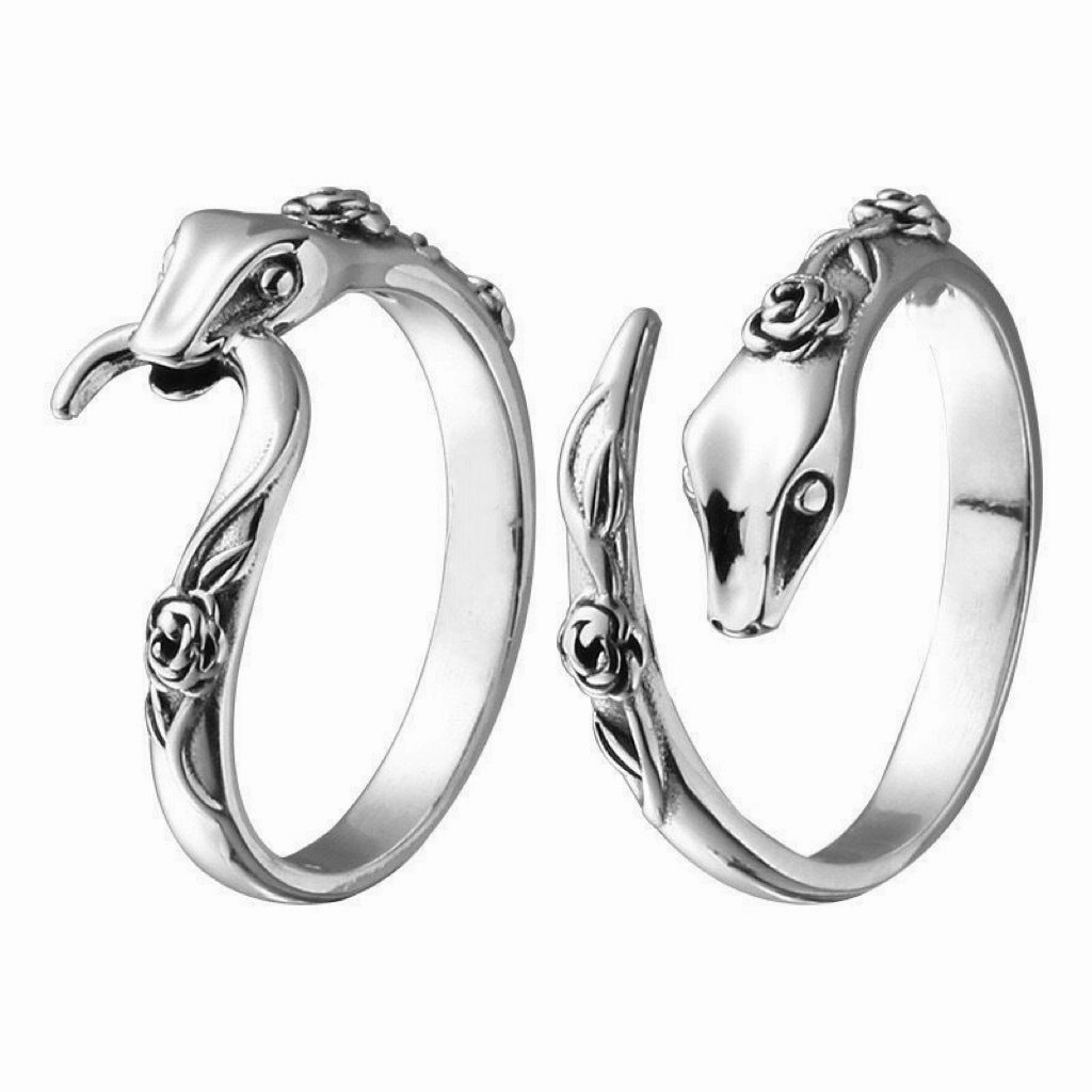 Wholesale Vintage silver dark snake shaped Valentine's Day jewelry for men and women