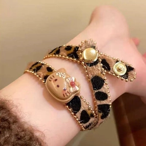 Wholesale Vintage Spice Girl Style Leopard Print Kitten Bracelet OLY Exclusive