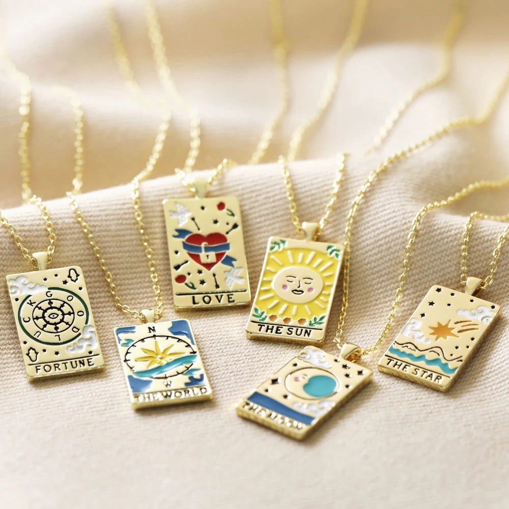 Wholesale Vintage Star Sun Moon Gold Plated Necklace