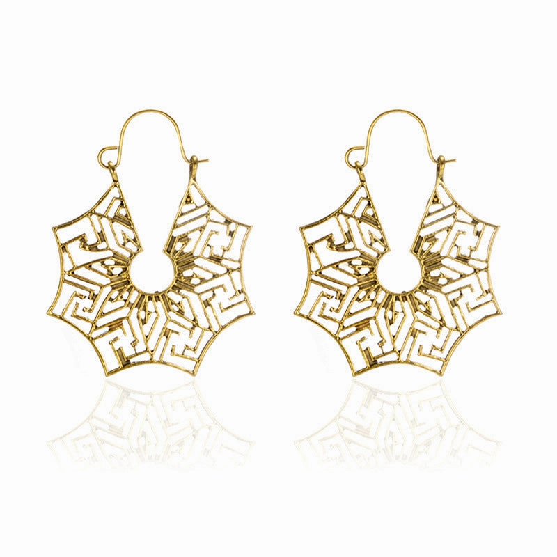 Wholesale Vintage Statemente Flower Heart Alloy Earrings