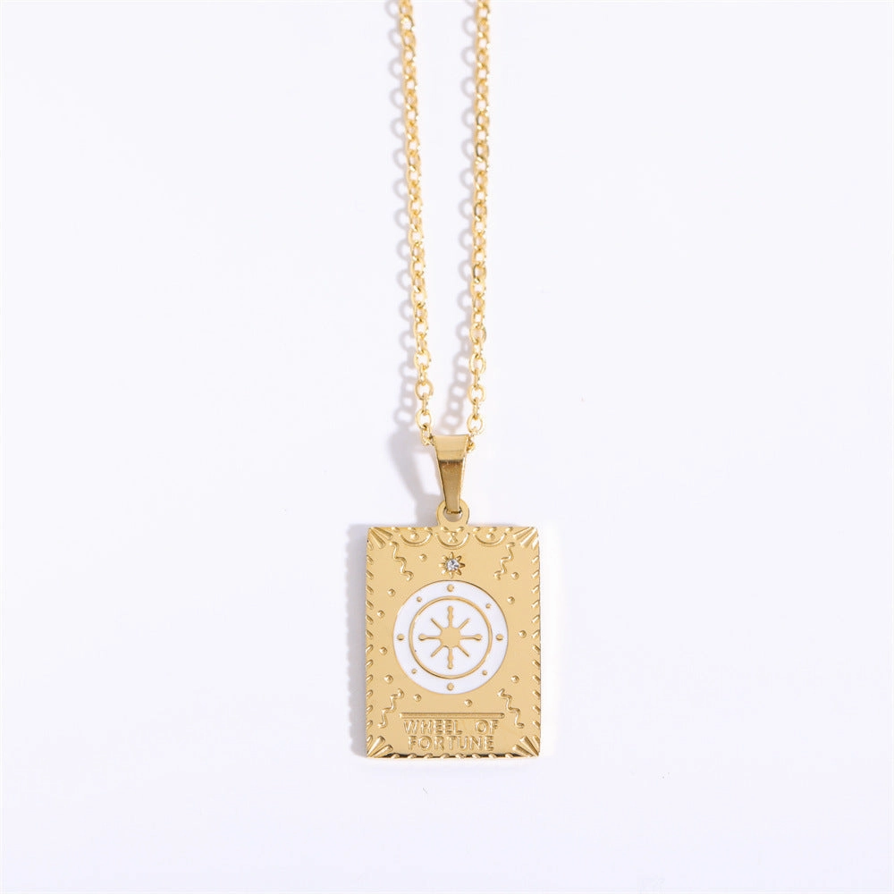 Wholesale Vintage Tarot Cards Stainless Steel Sweater Chain