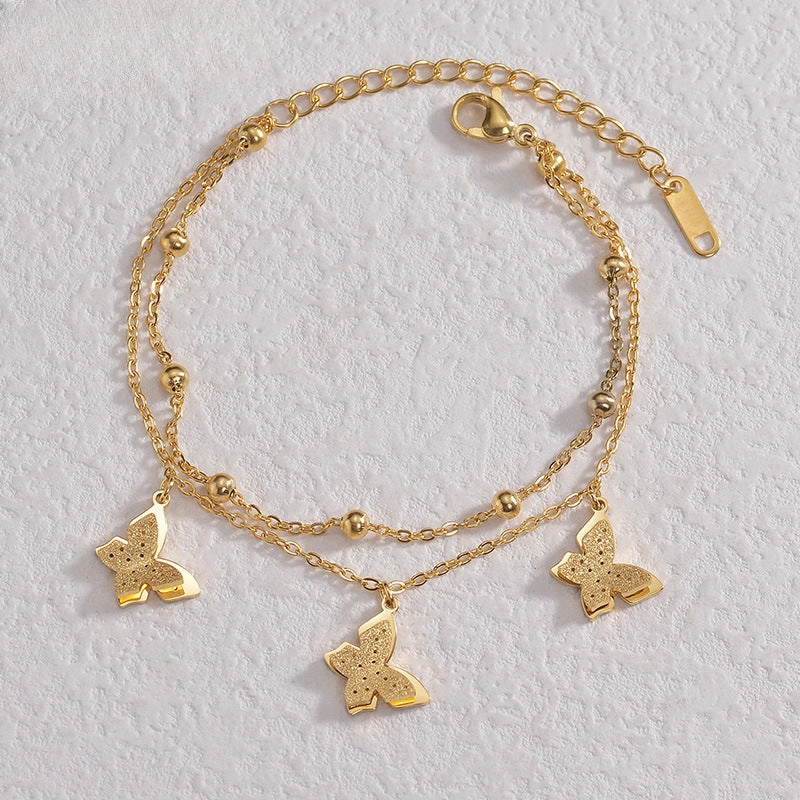 Wholesale Vintage Titanium Steel Butterfly Bracelet