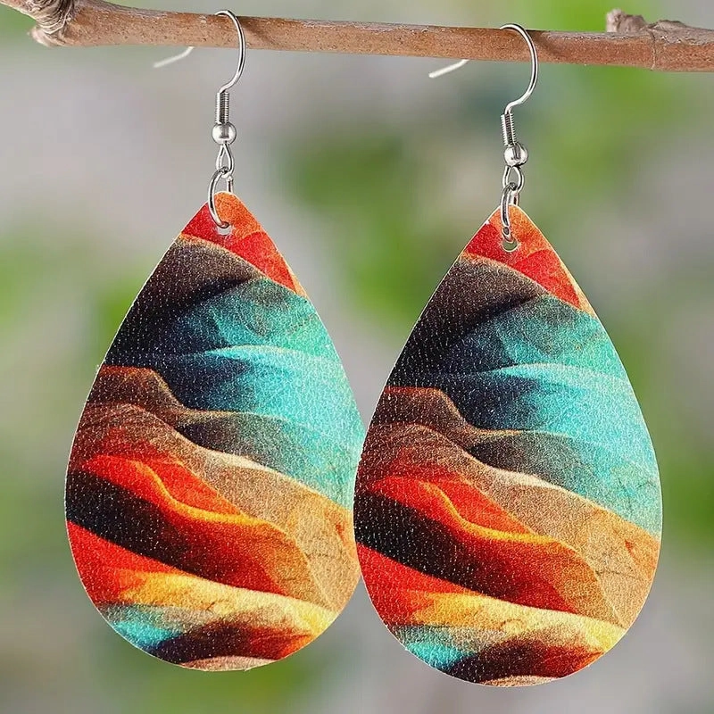 Wholesale Vintage Tree of Life Leather Earrings