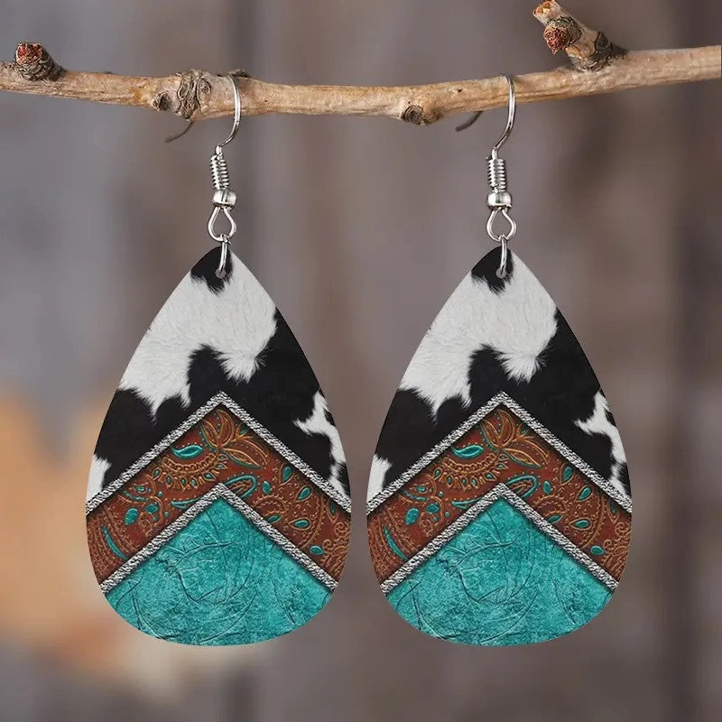 Wholesale Vintage Tree of Life Leather Earrings