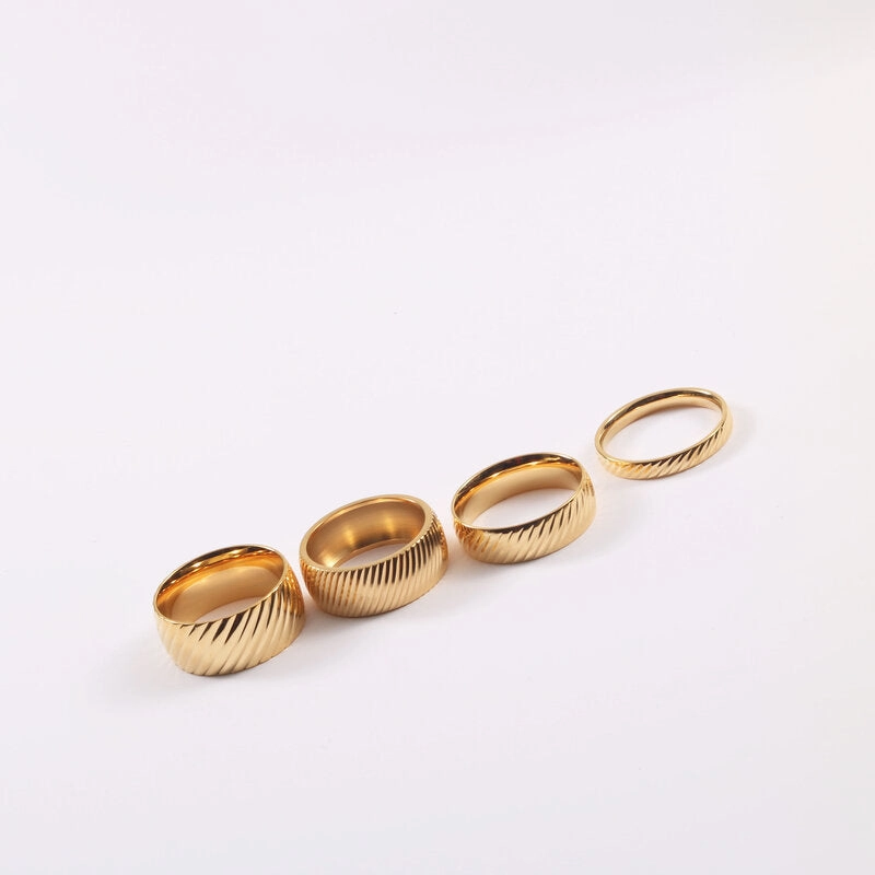 Wholesale Vintage Twist Gold Titanium Steel Rings