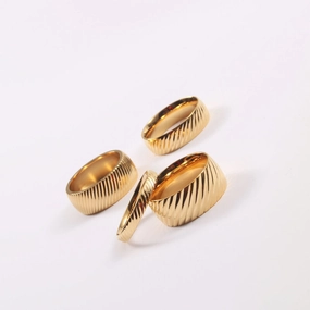 Wholesale Vintage Twist Gold Titanium Steel Rings