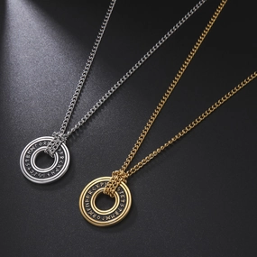 Wholesale Vintage Viking Circle Pendant Stainless Steel Men's Necklace