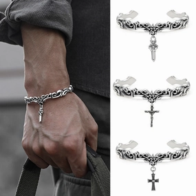 Wholesale Vintage Vine Heavy Industry Pentagram Dark Bracelet