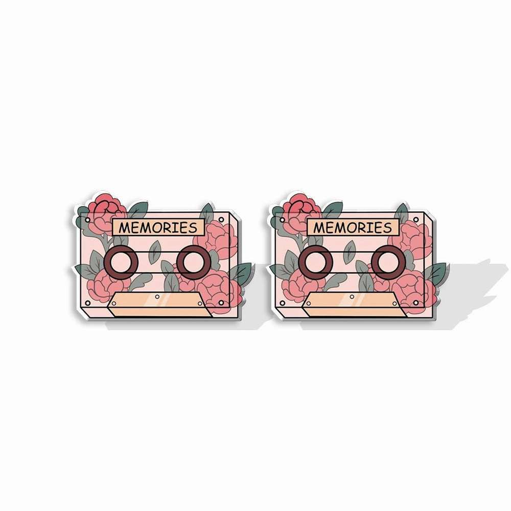 Wholesale Vinyl Records Rubik's Cube Game Console Heat Shrink Sheet Acrylic Earrings