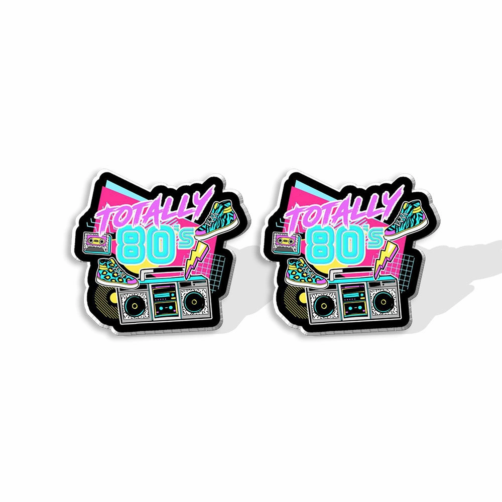 Wholesale Vinyl Records Rubik's Cube Game Console Heat Shrink Sheet Acrylic Earrings