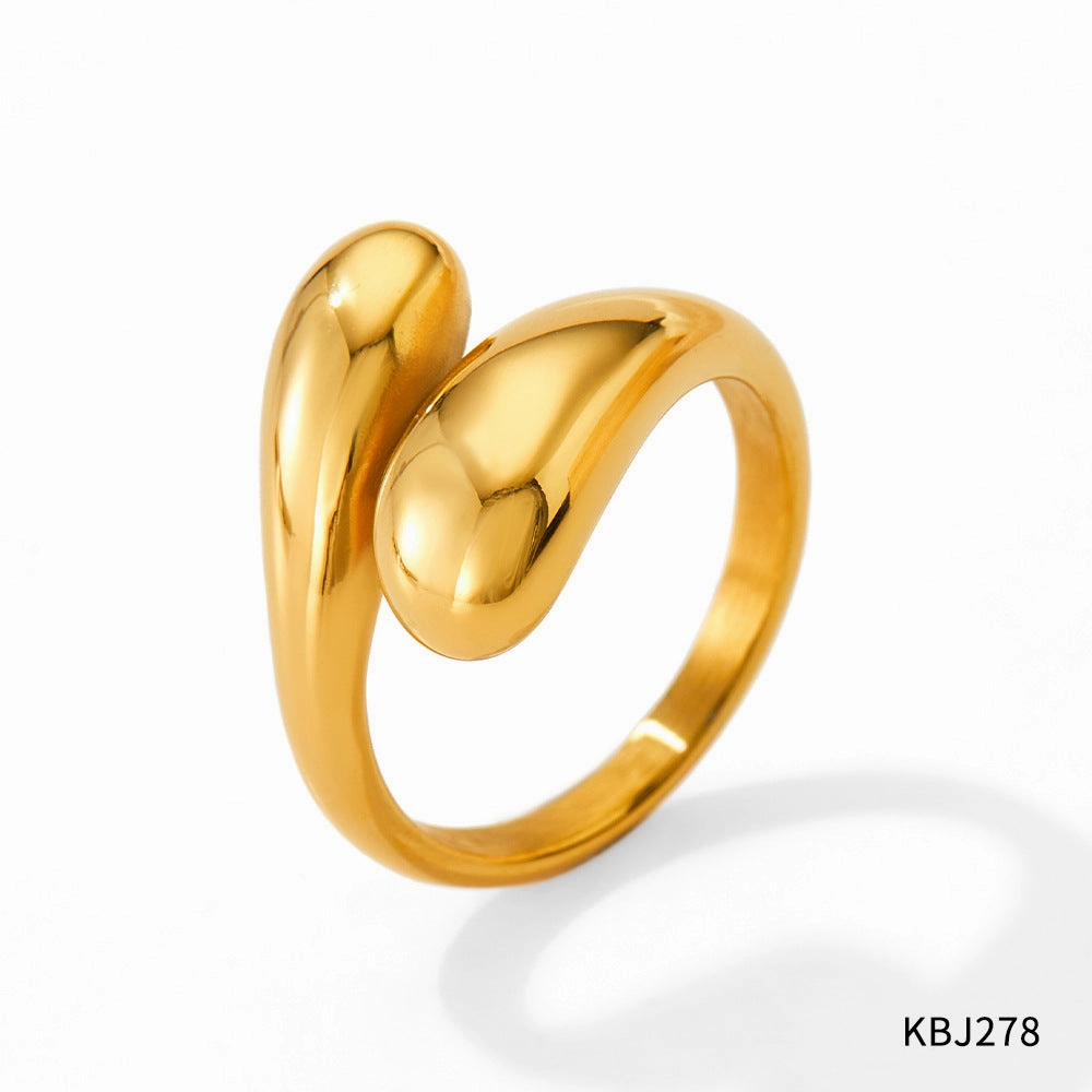 Wholesale Water Drop Stainless Steel Cross Ring Ring