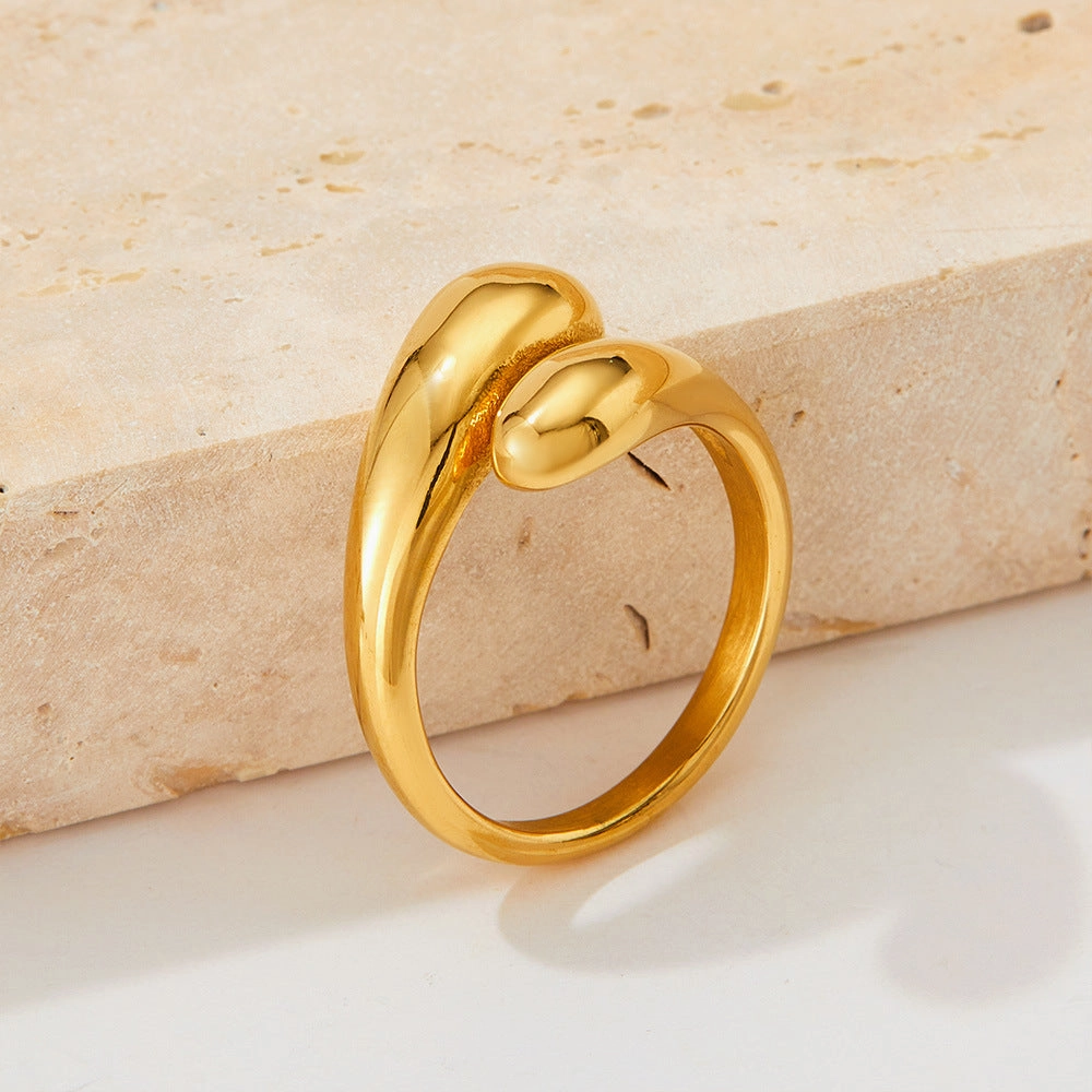 Wholesale Water Drop Stainless Steel Cross Ring Ring