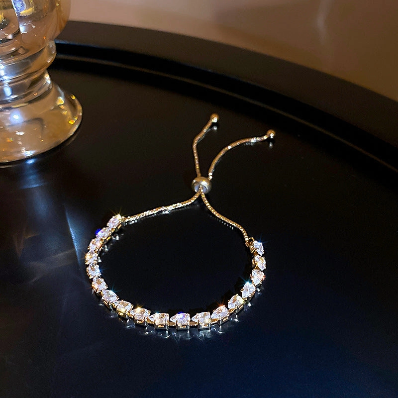 Wholesale Water Drop Zircon Pull-out Bracelet