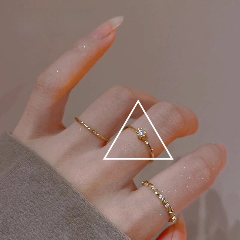 Wholesale Water Shell Inlay Autumn and Winter Trend Fashion Niche Design Light Luxury High-end Open Rings