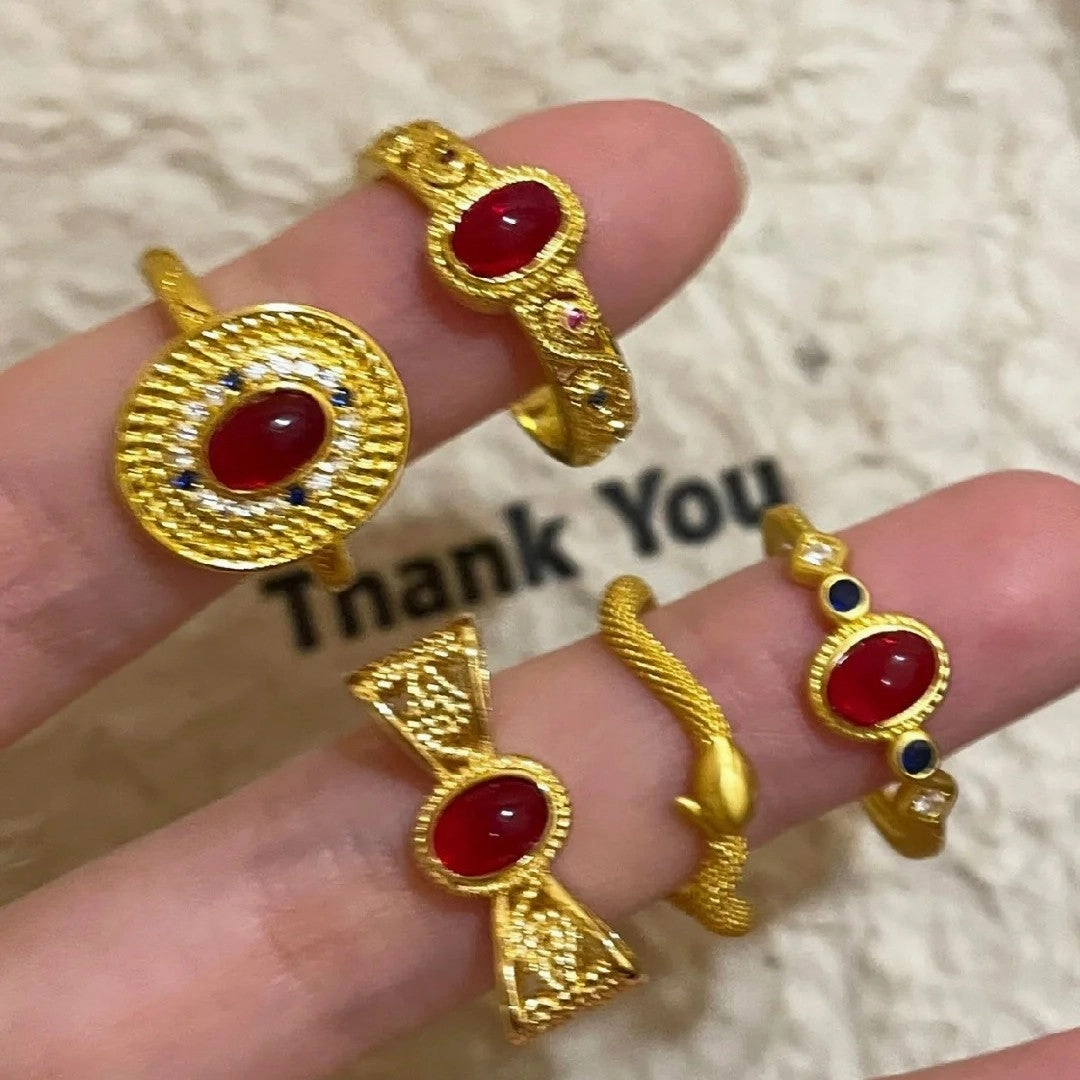 Wholesale Water Shell Inlay Autumn and Winter Trend Fashion Niche Design Light Luxury High-end Open Rings