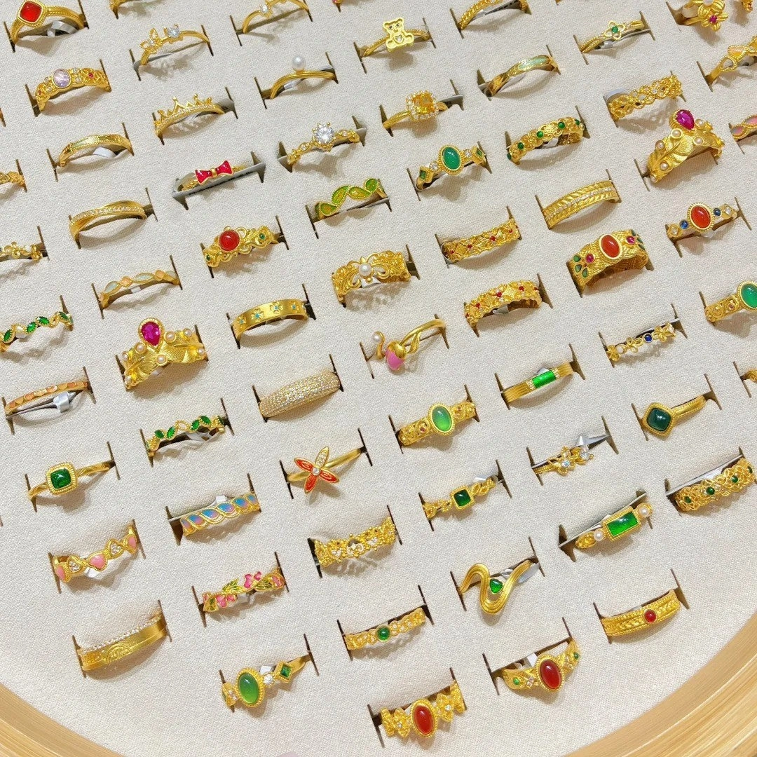Wholesale Water Shell Inlay Autumn and Winter Trend Fashion Niche Design Light Luxury High-end Open Rings