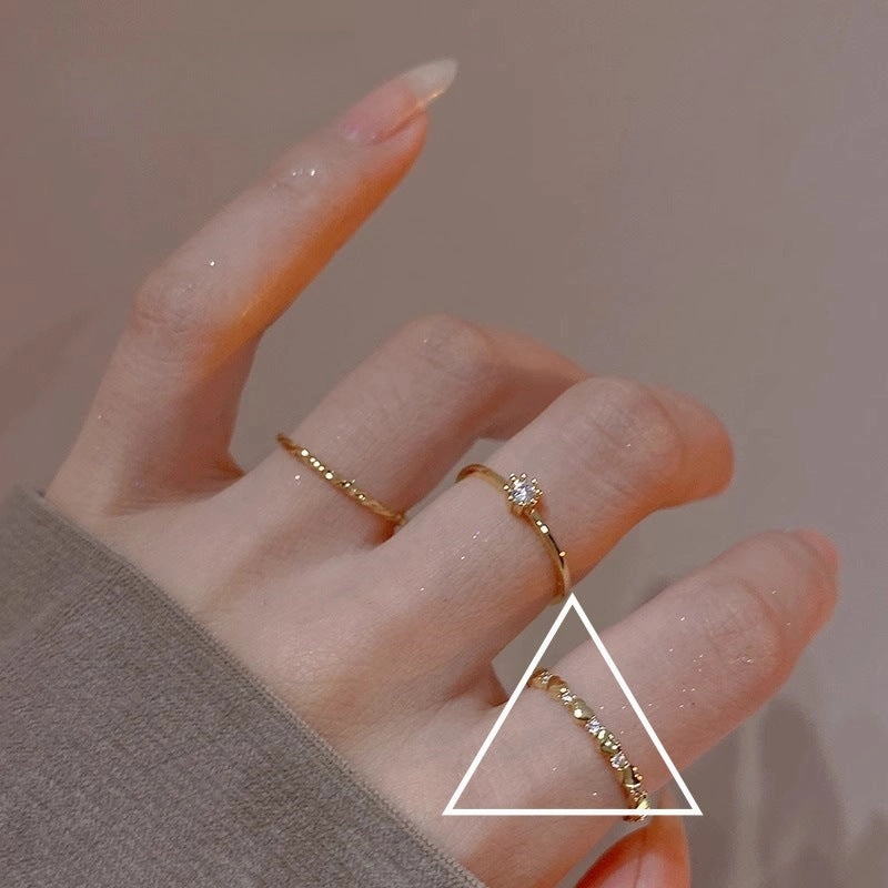 Wholesale Water Shell Inlay Autumn and Winter Trend Fashion Niche Design Light Luxury High-end Open Rings