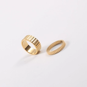 Wholesale Wave Gold Plated Titanium Rings