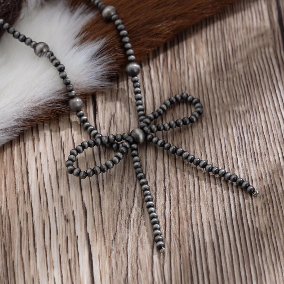 Wholesale Western Bow Necklace Multilayer Bohemian Turquoise Bead Necklace