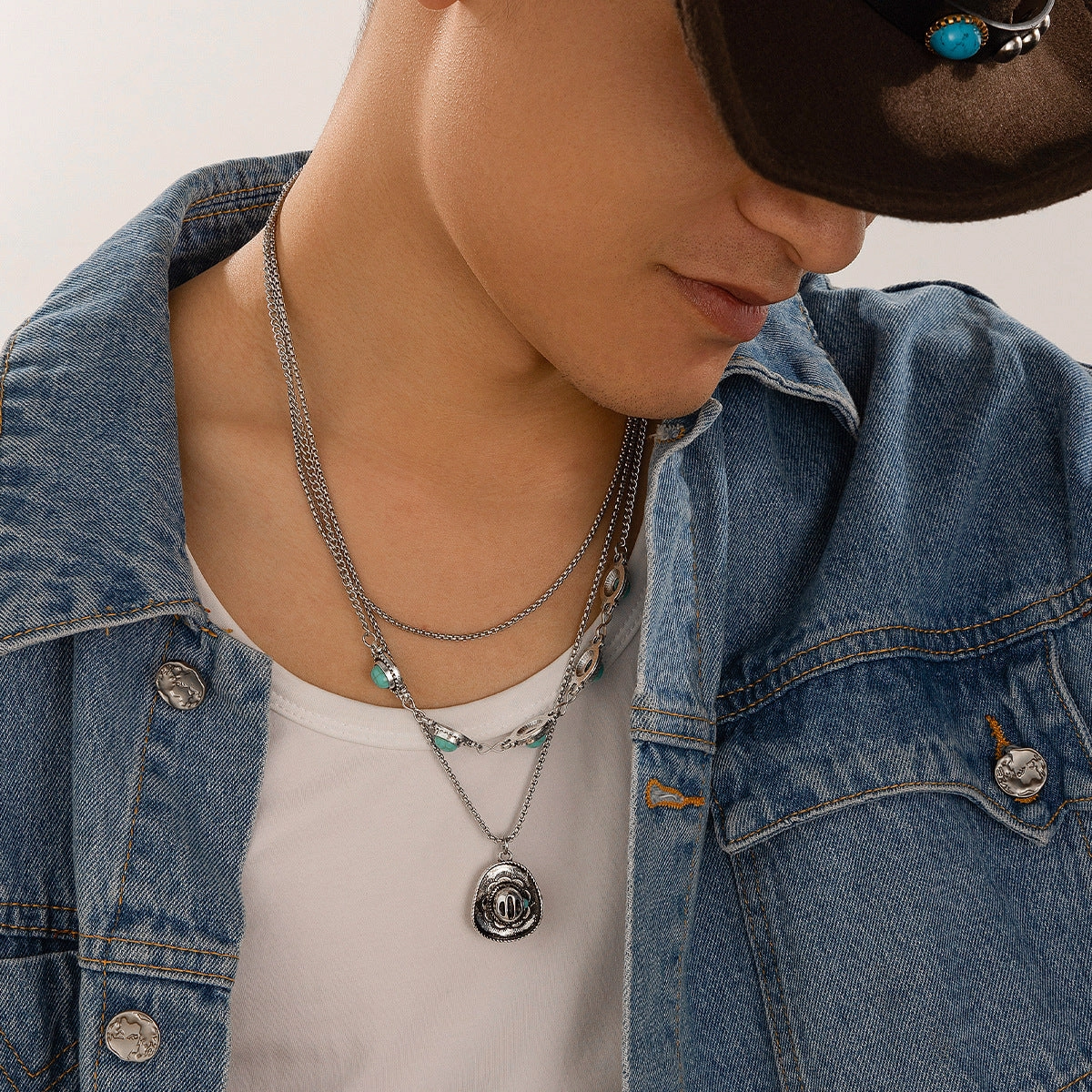 Wholesale Western cowboy hat necklace