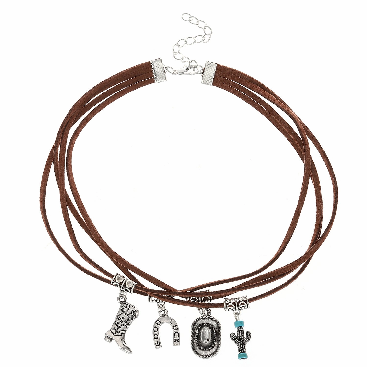 Wholesale Western Cowboy Multi-layered Vintage Boots Horseshoe Necklace