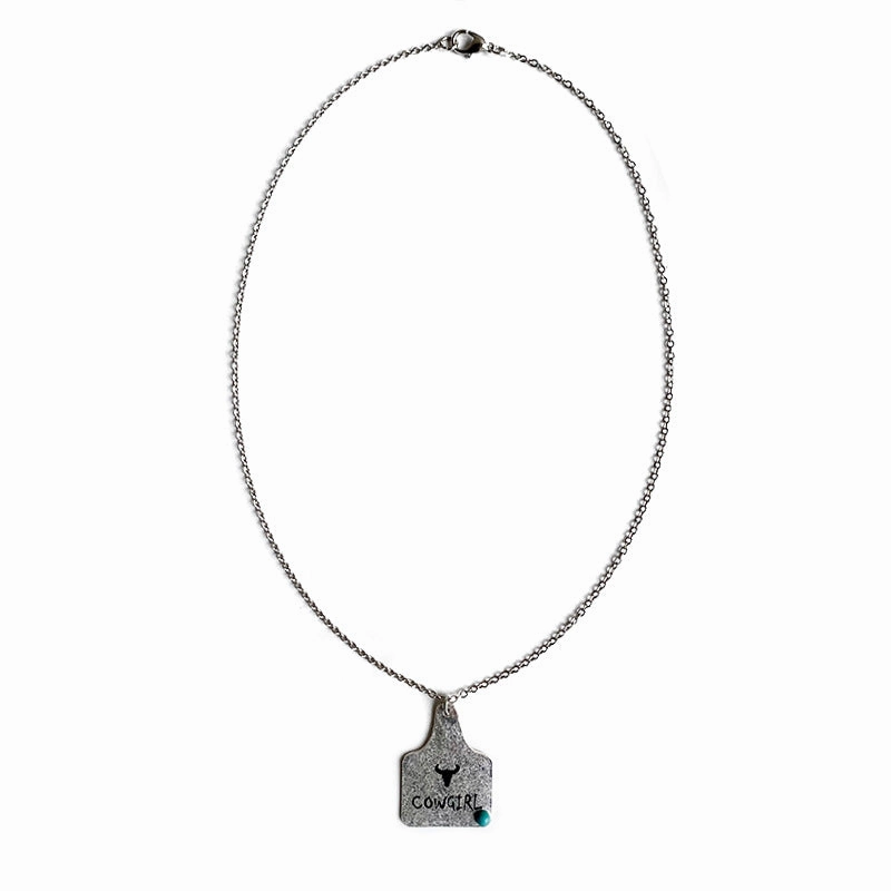 Wholesale Western Cowboy Retro Engraving Cactus Bull Head Horseshoe Turquoise Necklaces