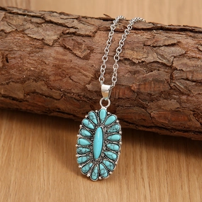 Wholesale Western ethnic retro turquoise necklace