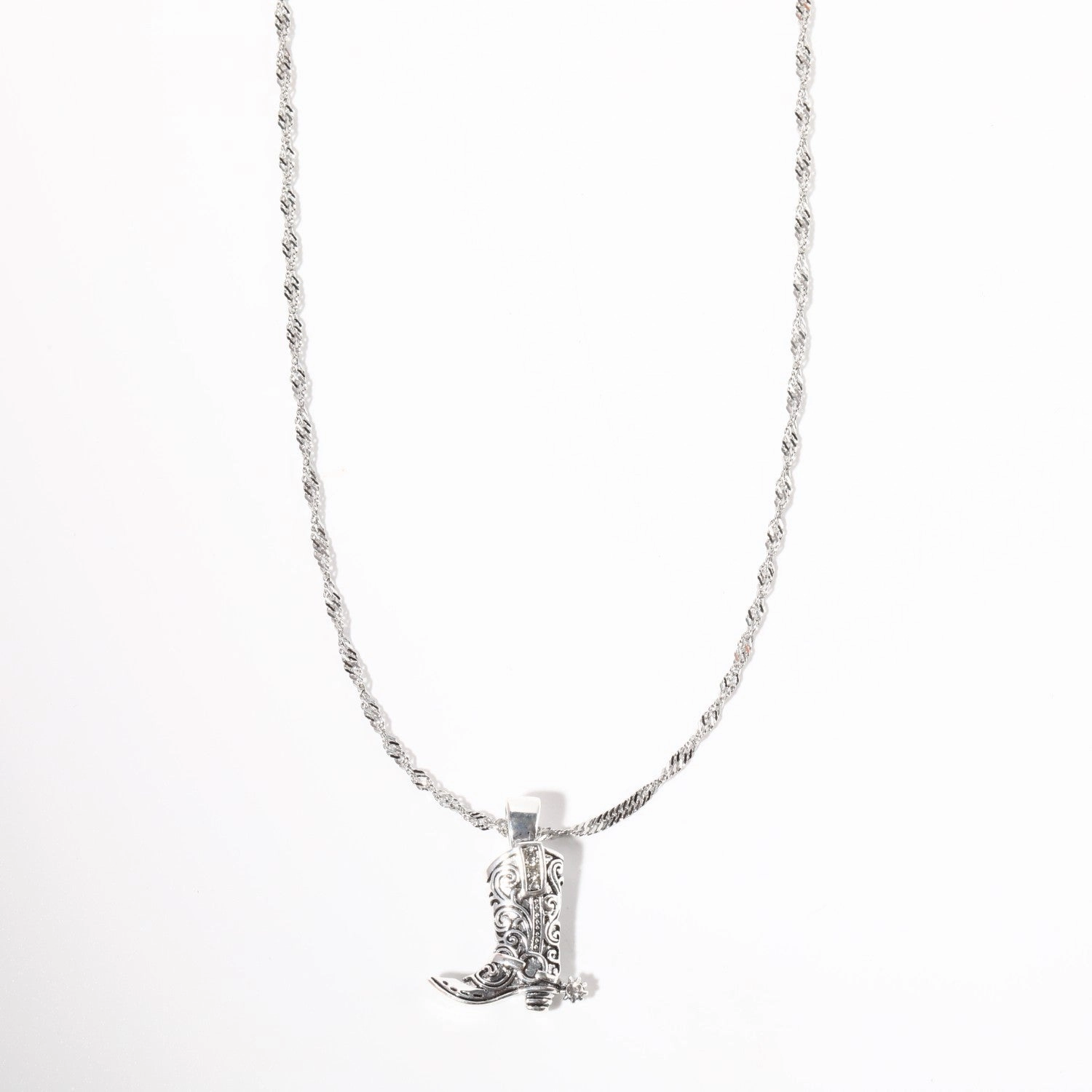 Wholesale Western Style Cowboy Boots Copper Plated Real Gold Necklace
