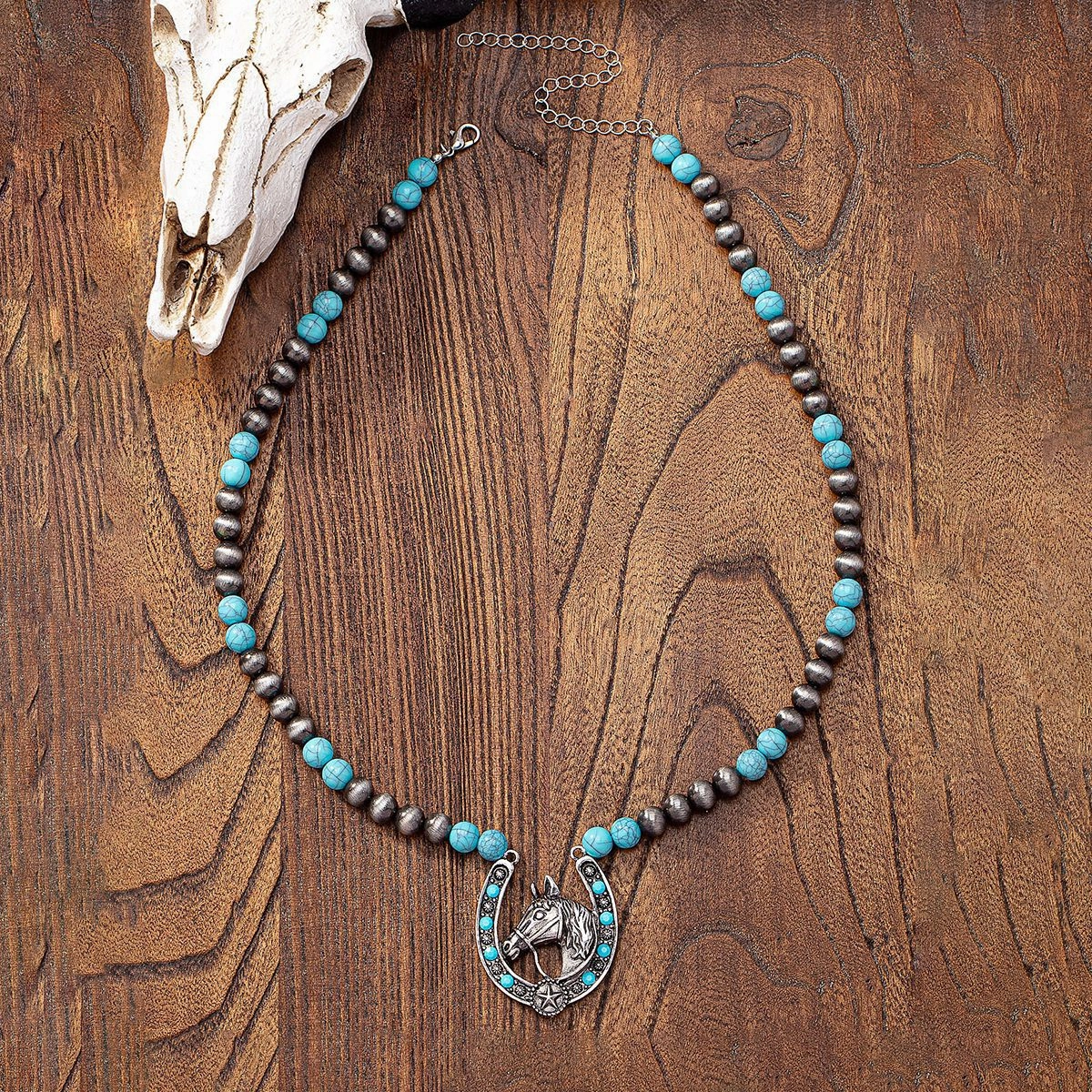 Wholesale Western Style Cross Flower Pendant Beaded Necklace Geometric Shape Fashion Commute Jewelry Metal Material