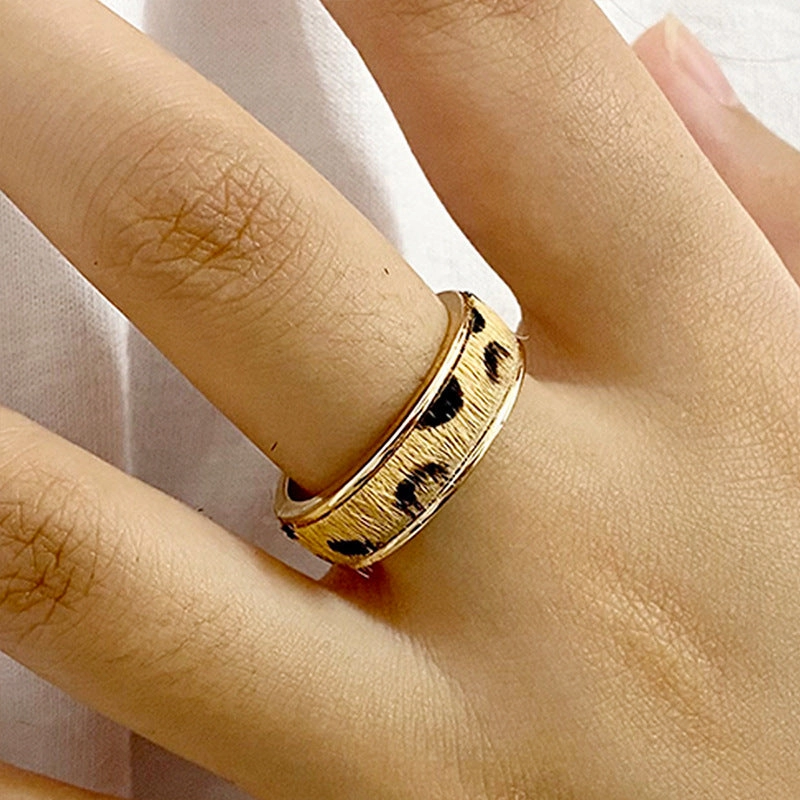 Wholesale Western Style Zinc Alloy Real Gold Plated Genuine Leather Horse Hair Ring